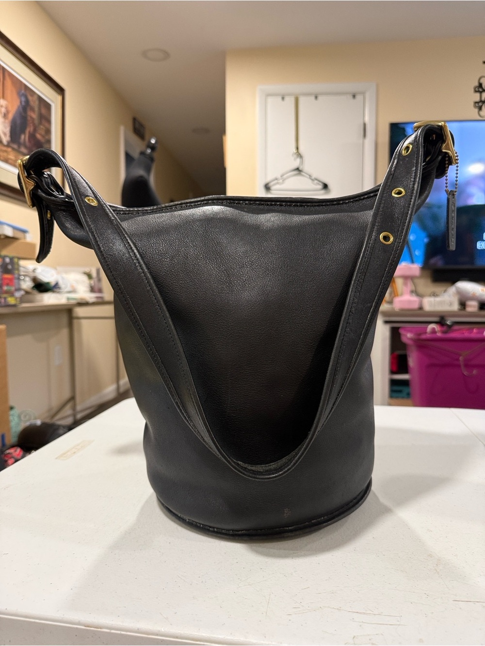 Coach Vintage 80’s Glovetan Leather Classic Sac Feed Bag Duffle